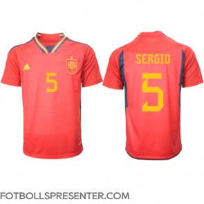 Spanien Sergio Busquets #5 Hemma Matchtröja VM 2022 Kortärmad